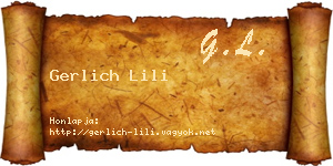 Gerlich Lili névjegykártya